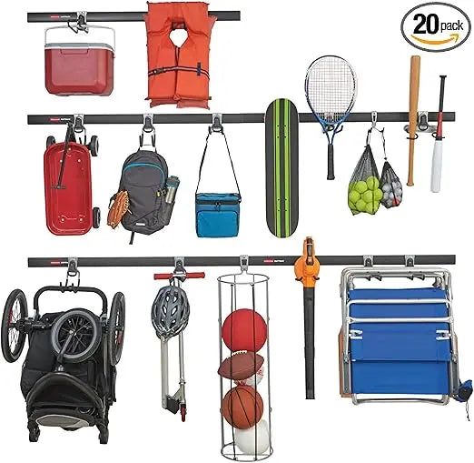 Rubbermaid FastTrack Garage Wall Storage System – 20-Piece Alloy Steel Kit