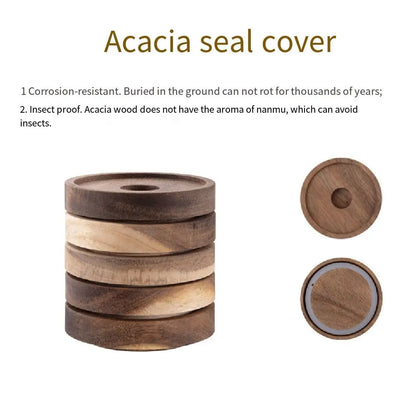 Multi-Use Wooden Lid Glass Food Storage Jar Clear Thicken Airtight Canisters Coffee Beans Round Food Storage Containers Sugar