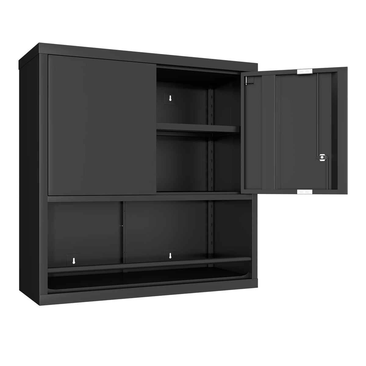 Wall Mounted Lockable Steel Storage Cabinet with Adjustable Shelves