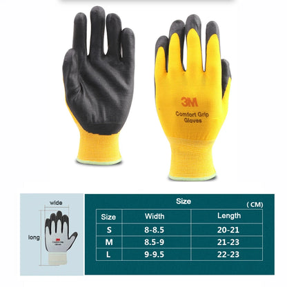 3M Nitrile Coated Work Gloves – 10 Pairs, Breathable Anti-Slip Knit Fabric