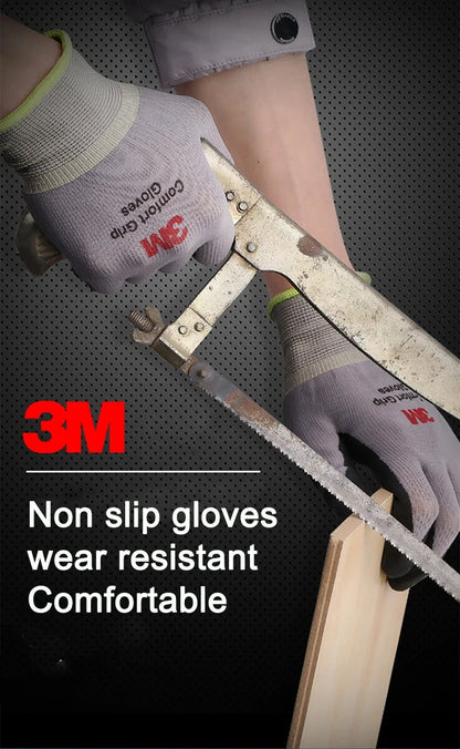 3M Nitrile Coated Work Gloves – 10 Pairs, Breathable Anti-Slip Knit Fabric