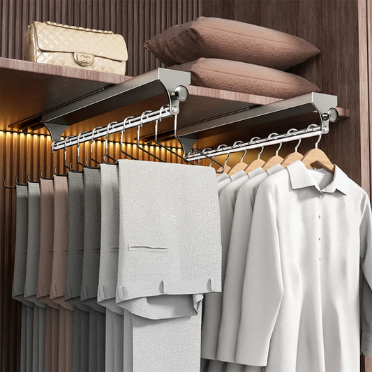 Retractable Clothes Rail – Adjustable Stainless Steel Closet Rod