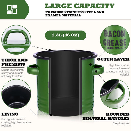 Grease Container, 46oz with Strainer