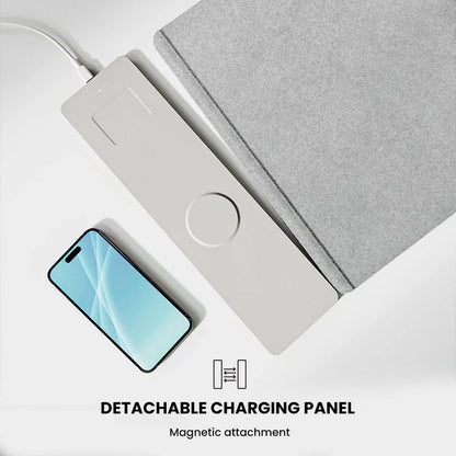 Wireless Charging Desk Mat XL, 15W Fast Charge Mouse Pad with Detachable Magnetic Charging Panel & Document Pocket