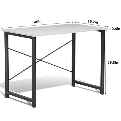Computer Desk – Modern Minimalist Writing Table with Metal Frame