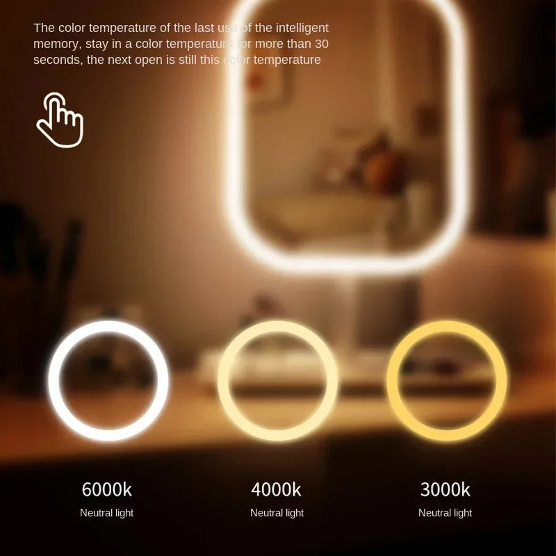 LED Vanity Mirror, Rechargeable Portable Dimmable