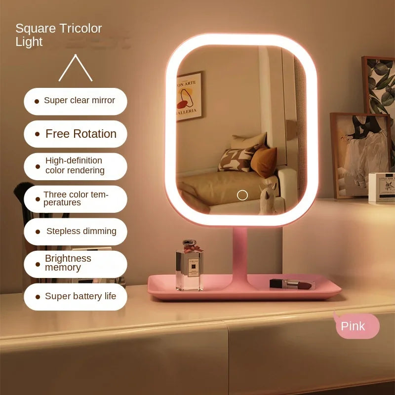 LED Vanity Mirror, Rechargeable Portable Dimmable