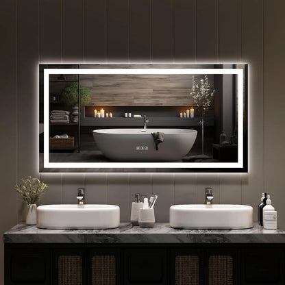 LED Bathroom Mirror, Front & Backlit Dimmable