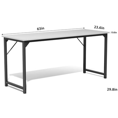 Computer Desk – Modern Minimalist Writing Table with Metal Frame