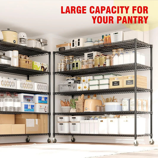 Wire Shelving, 4-Tier Industrial