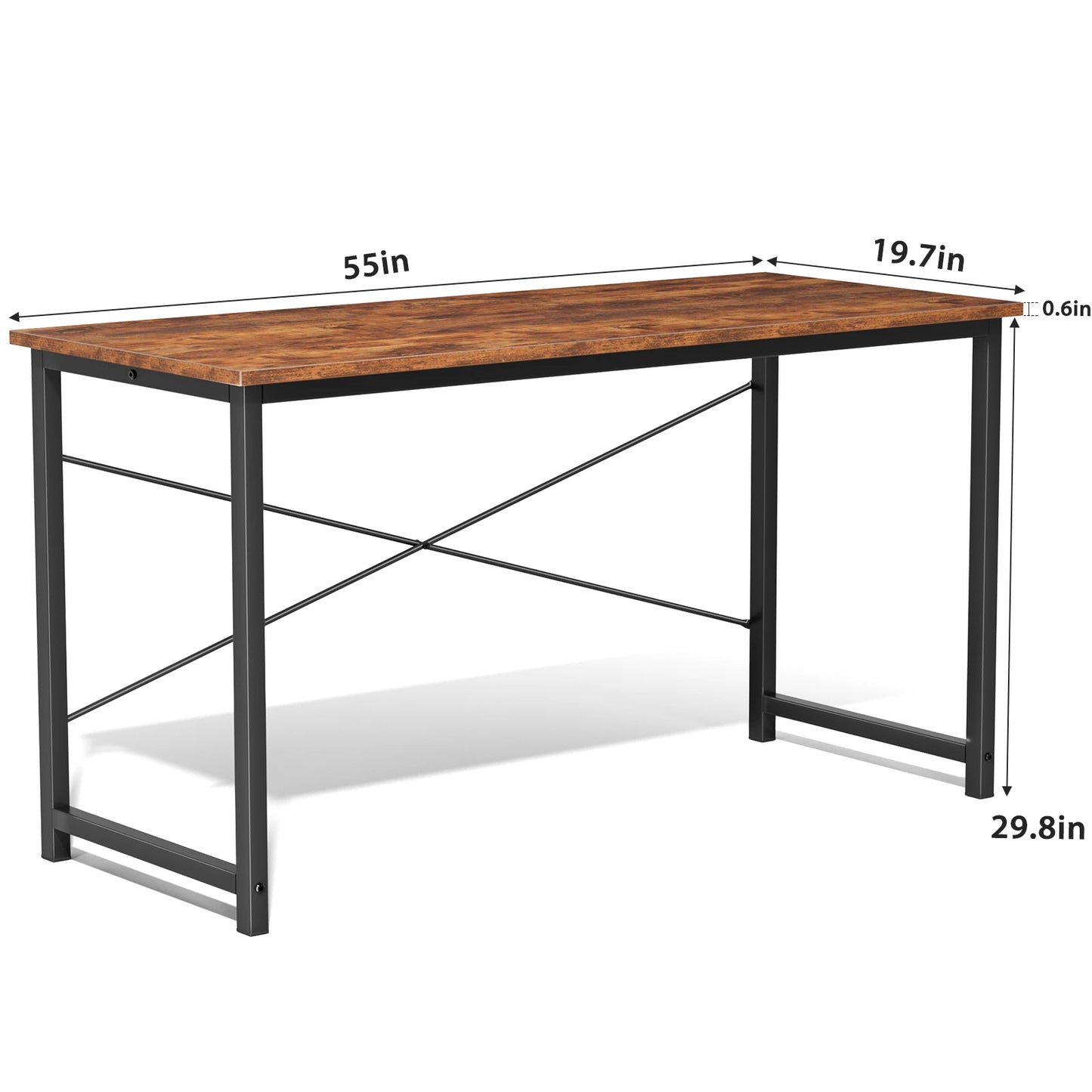 Computer Desk – Modern Minimalist Writing Table with Metal Frame