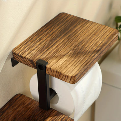 Wall-Mounted Toilet Paper Holder with Shelf
