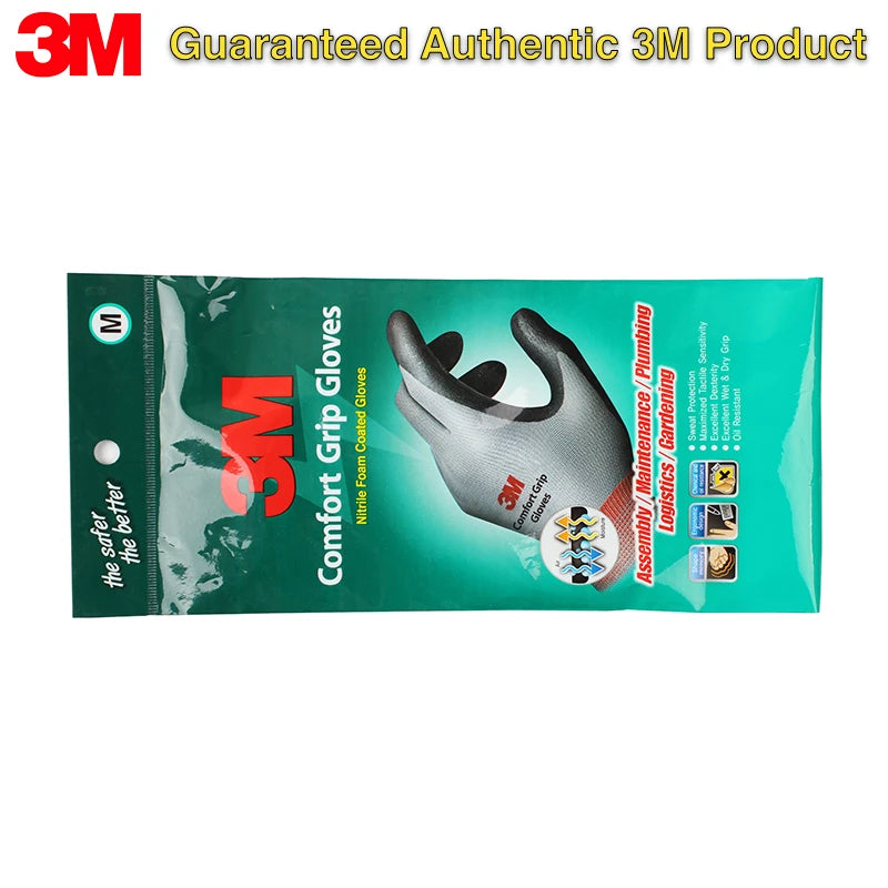 3M Comfort Grip Work Gloves – Nitrile Coated, Breathable & Touchscreen Ready
