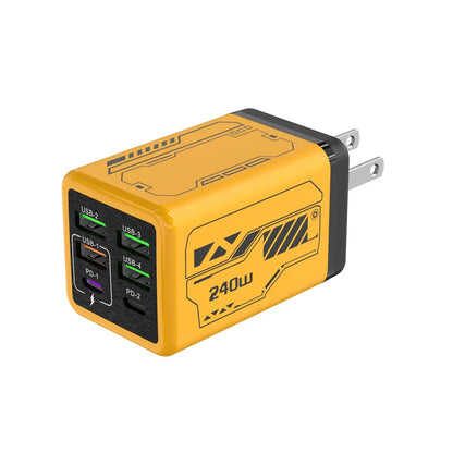 6-Port 240W GaN Wall Hub – USB-C & USB-A Fast Charging