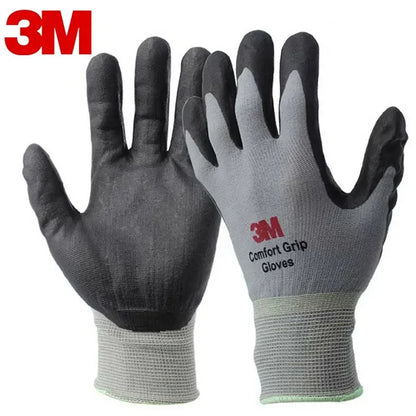 3M Nitrile Coated Work Gloves – 10 Pairs, Breathable Anti-Slip Knit Fabric