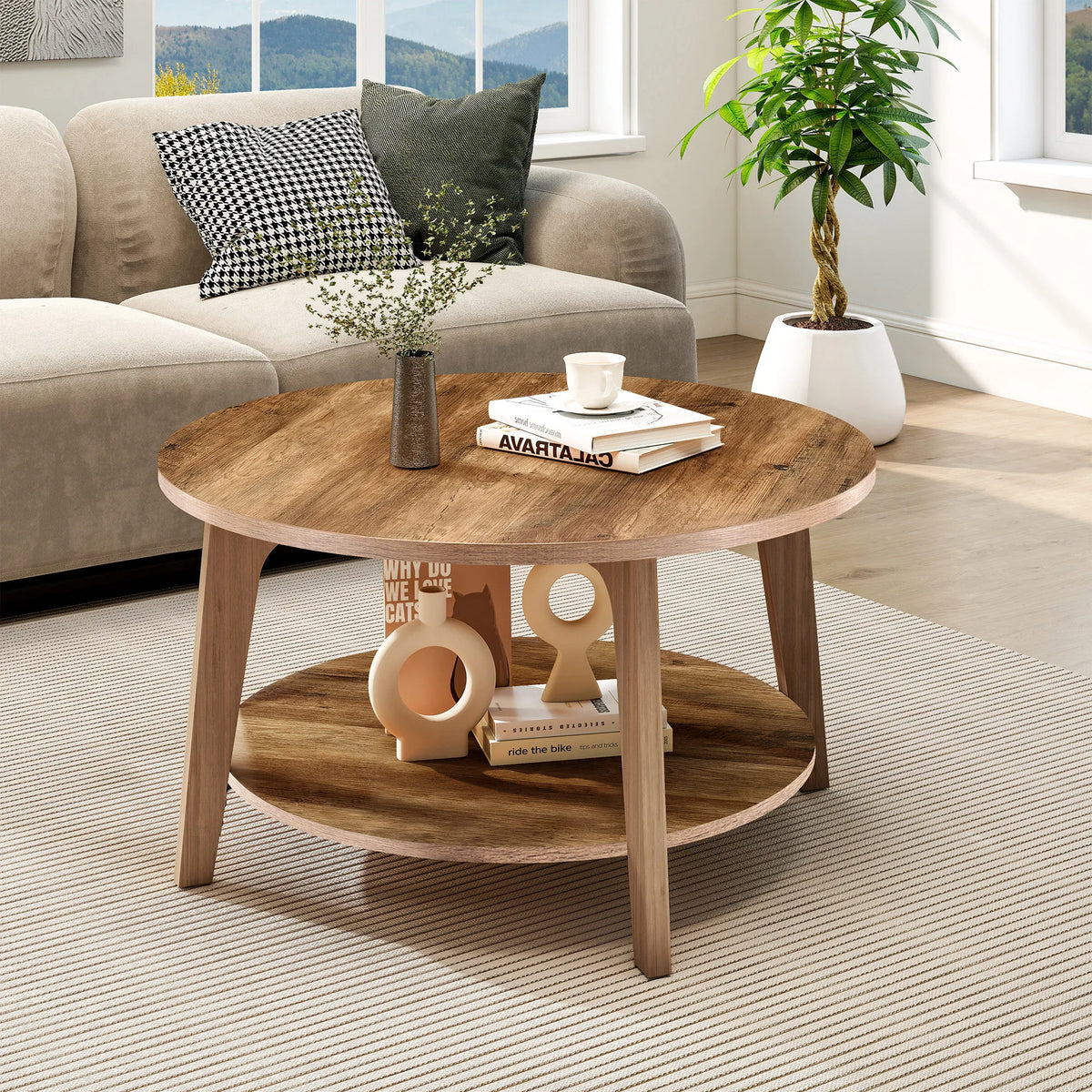 Coffee Table, Round 2-Tier 32"
