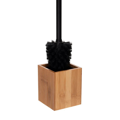 Bamboo Toilet Brush & Paper Holder Set  –  2 Piece for Bathroom