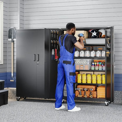 Yizosh Metal Garage Storage Cabinet – Rolling Steel with Locking Doors
