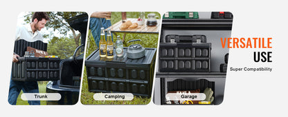 Collapsible Storage Bins – 3-Piece Stackable Utility Crate Set